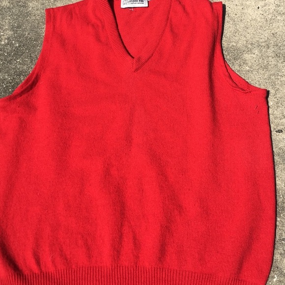 London Fog red Wool Sportswear Preppy Vest Top XL - Picture 5 of 8